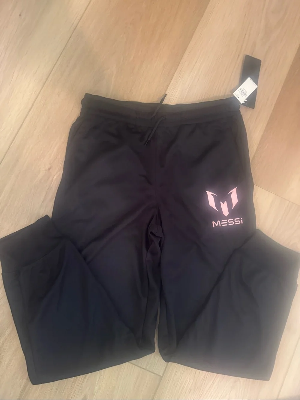 Old Navy Black Joggers with Pink Messi Logo